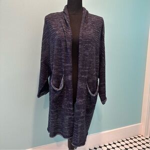 OSKA unconstructed mottled navy cardigan